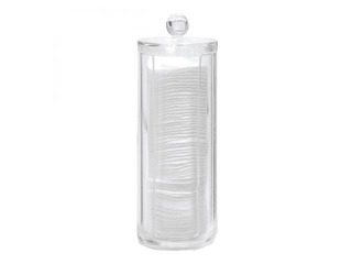 Cotton pad holder, Ø 7.2 x h20 cm, transparent plastic
