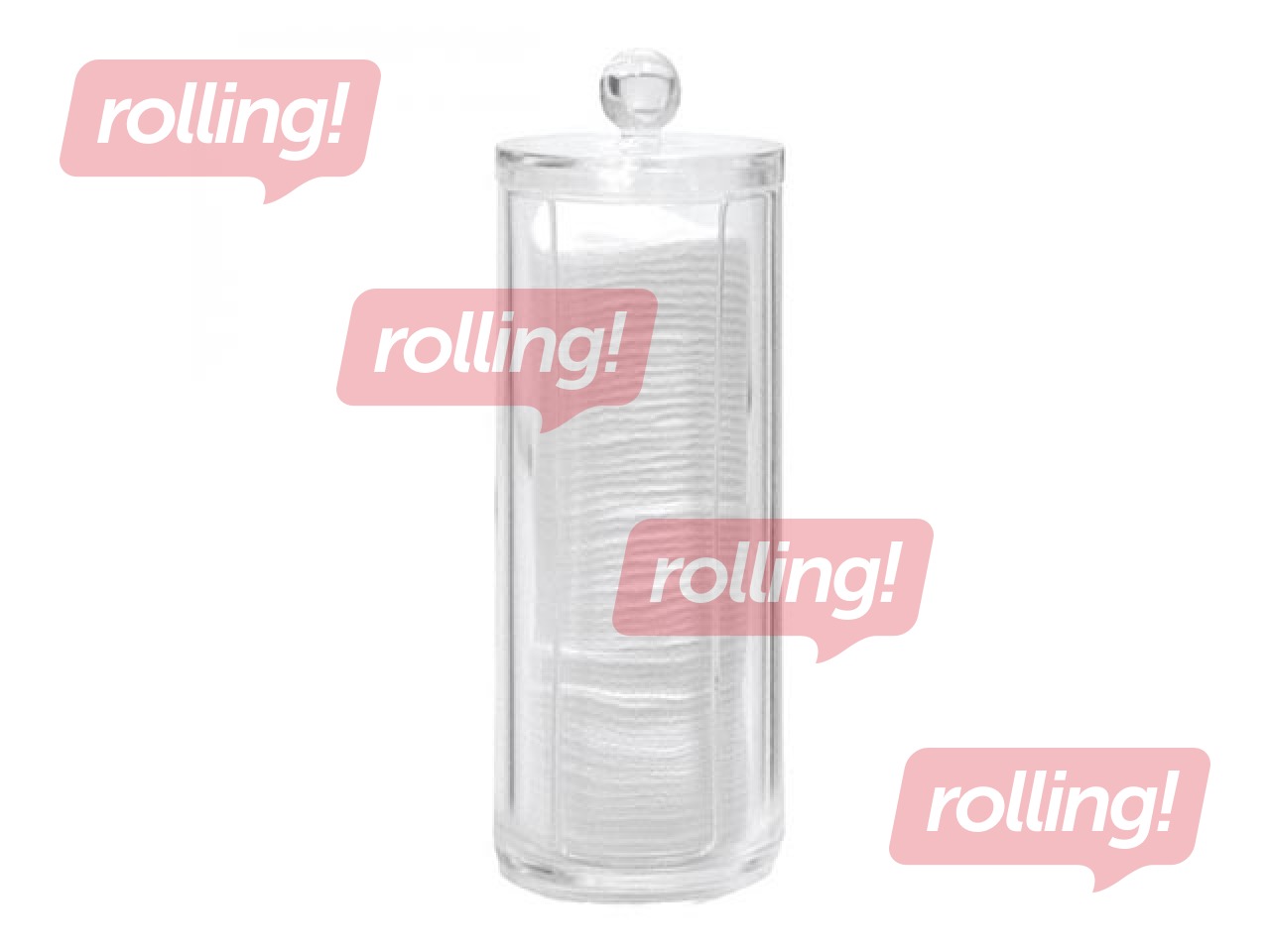 Держатель для ватных дисков, Ø 7,2 x h20 см, прозрачный пластик