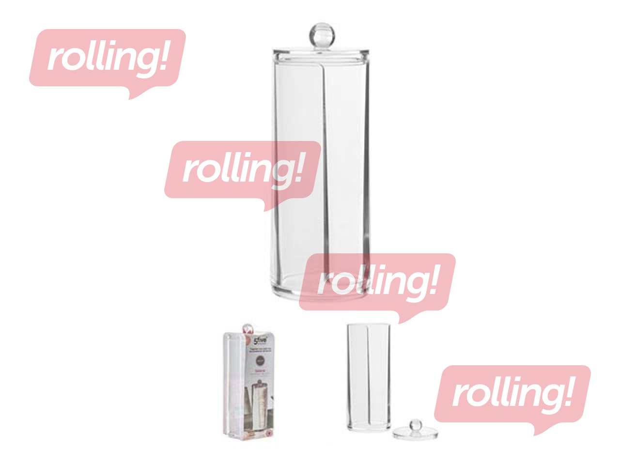 Vatipadjahoidja, Ø 7,2 x h 20 cm, läbipaistev plastik
