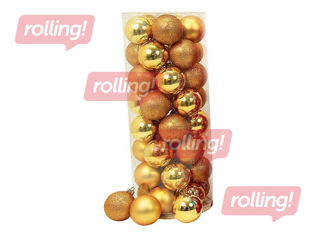 Christmas bulbs, ø6 cm, 40 pcs., gold color