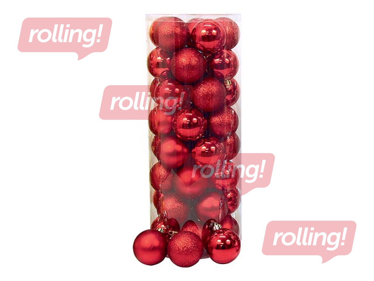 Jõulukuulid, punased,  ø6cm, 40 tk.