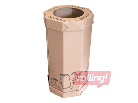 Atkritumu šķirošanas kartona tvertne, depozītam, 360 x 360 x 750 mm