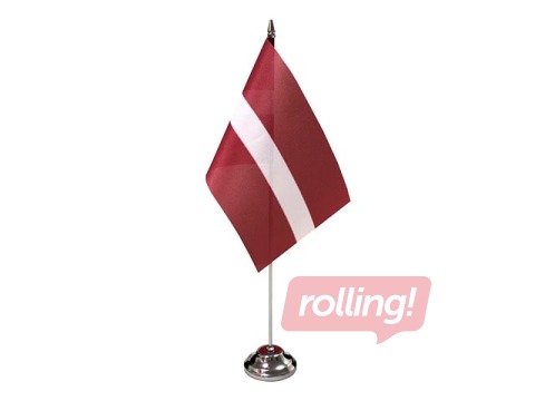 Latvian flag, for table, 14x28cm