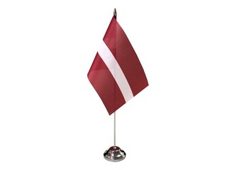 Latvian flag, for table, 14x28cm
