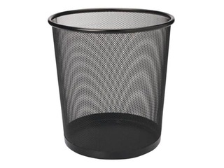 Paper basket for office, metal, black, 5l