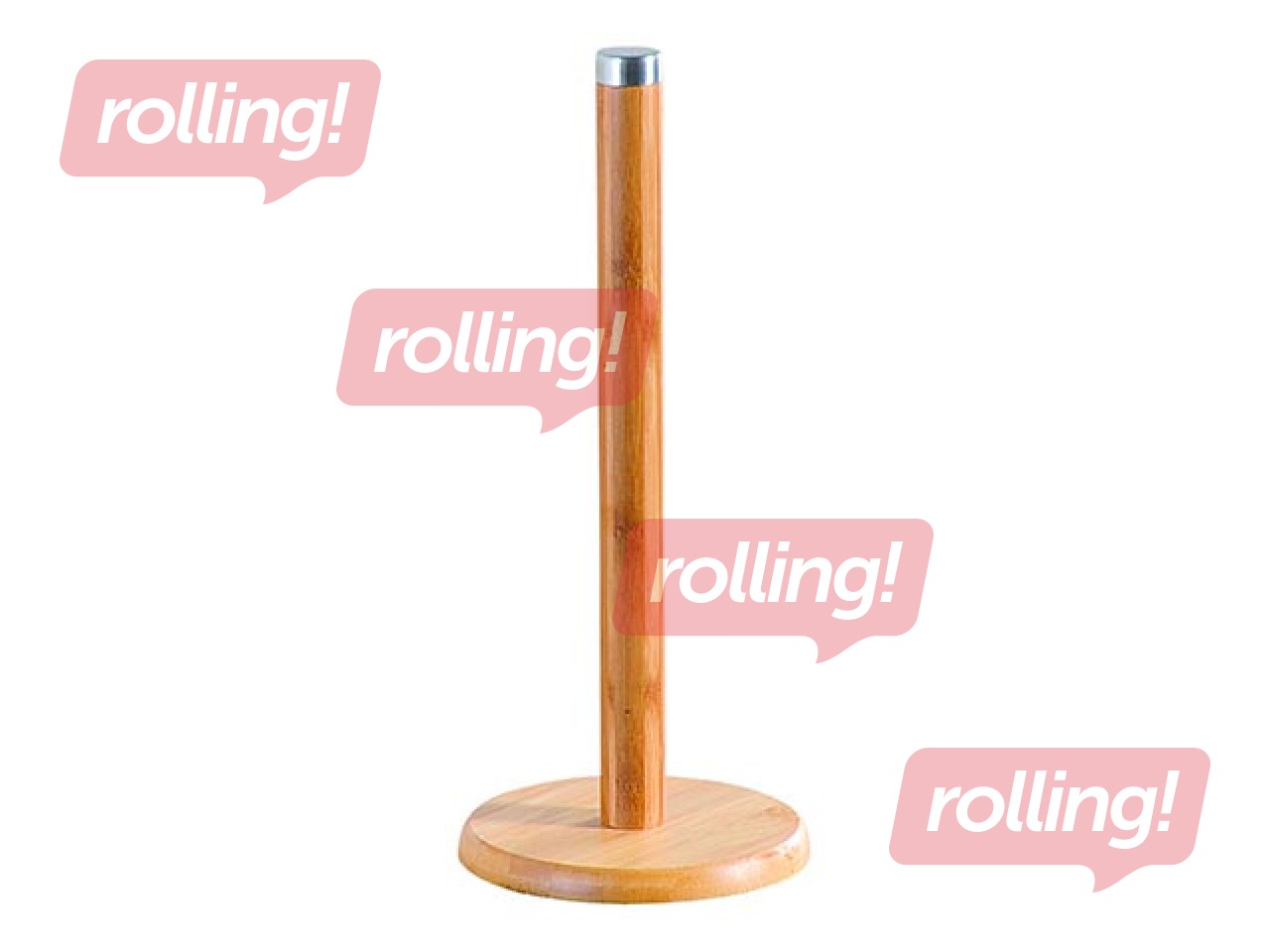 Kitchen towel holder bamboo, Ø14 H-32.5CM