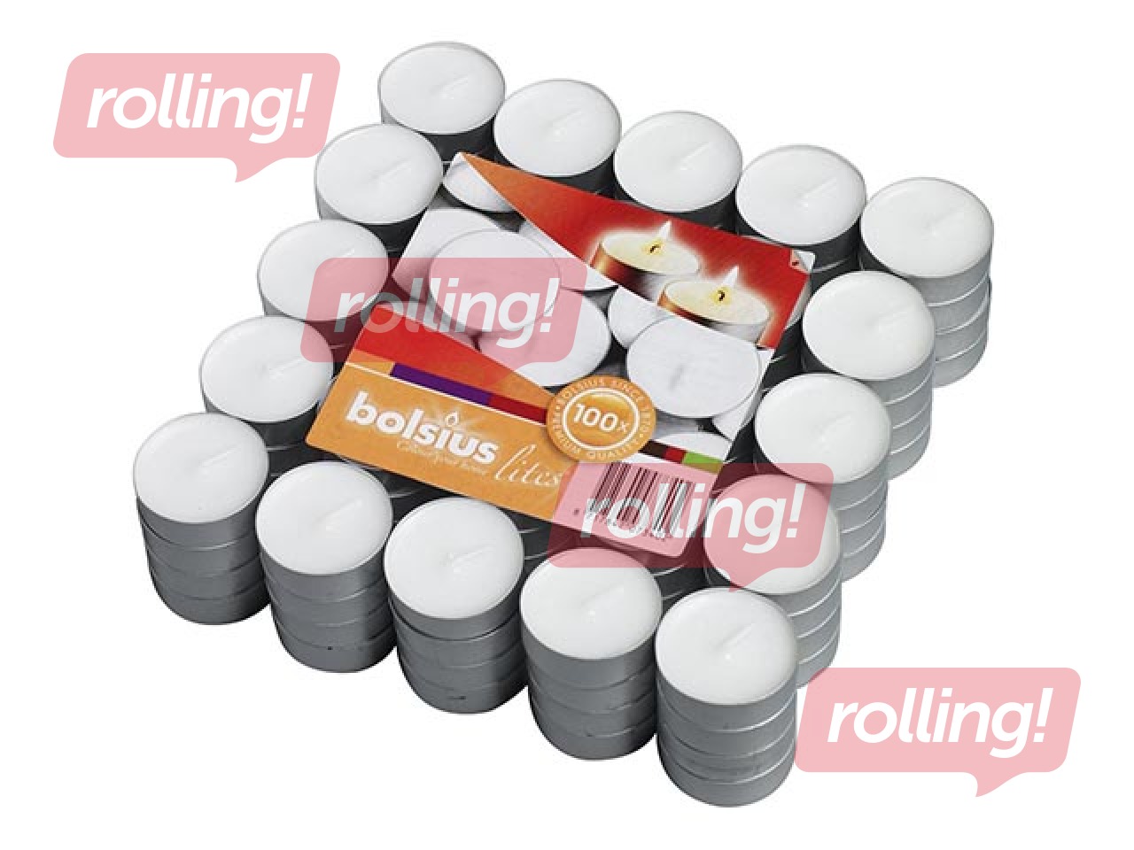 Tējas sveces Bolsius, baltas, 3,5h, 100 gab.