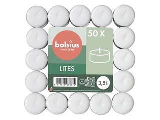 Tējas sveces Bolsius, baltas, 3,5h, 50 gab.