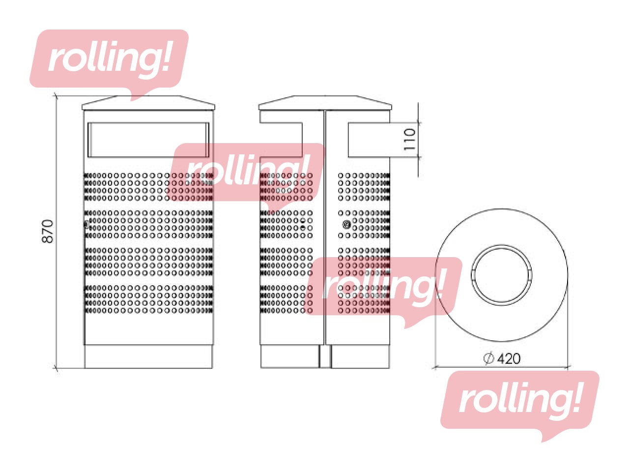 Prügikast tuhatoosiga, 70l