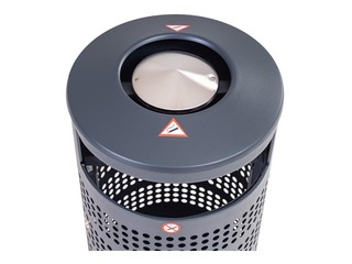 Waste bin with ashtray, 70l