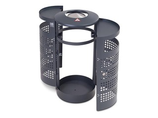 Waste bin with ashtray, 70l