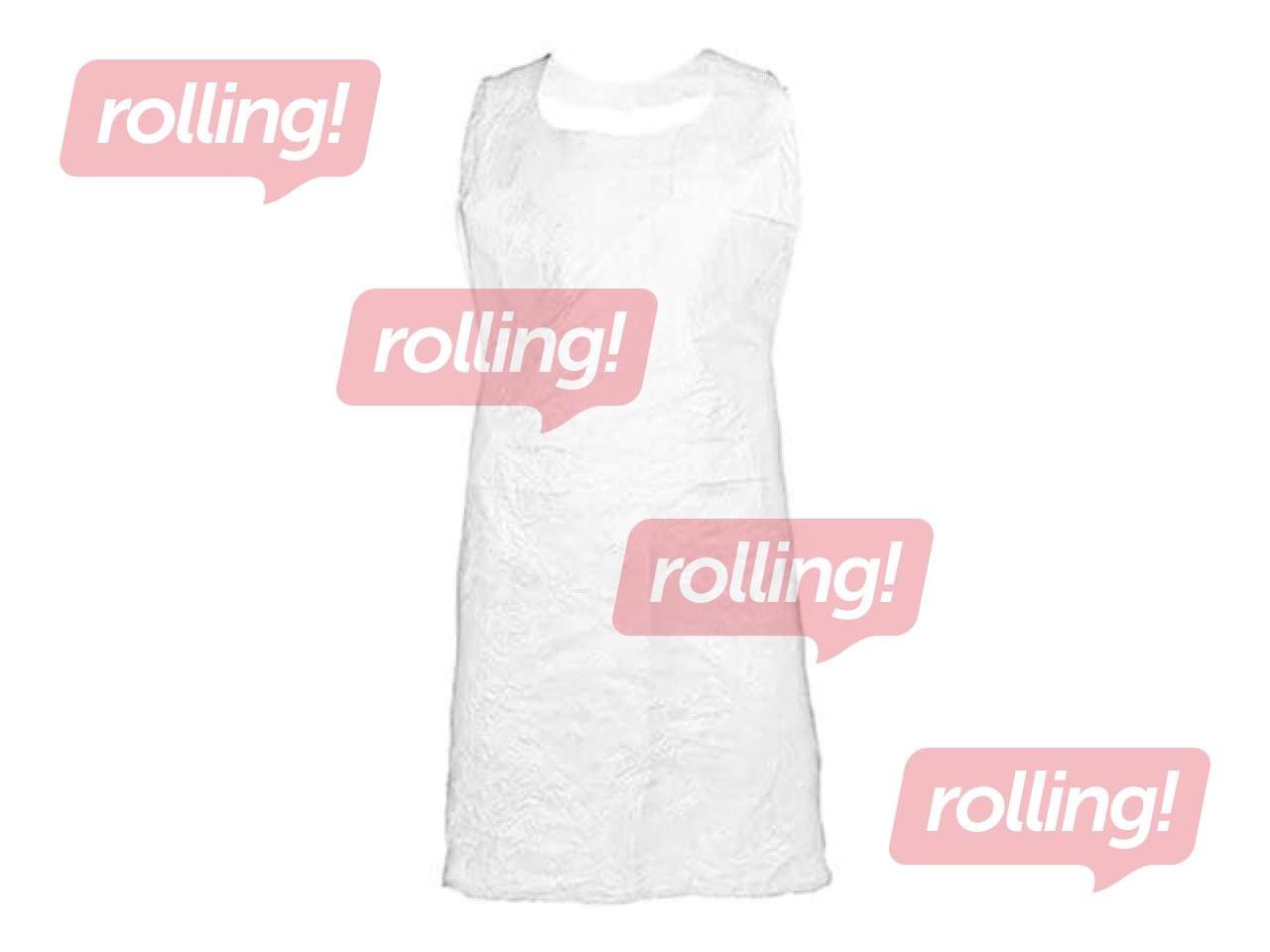 Ühekordsed põlled, 71 x 125 cm, 20 mkr., valge, 100 tk