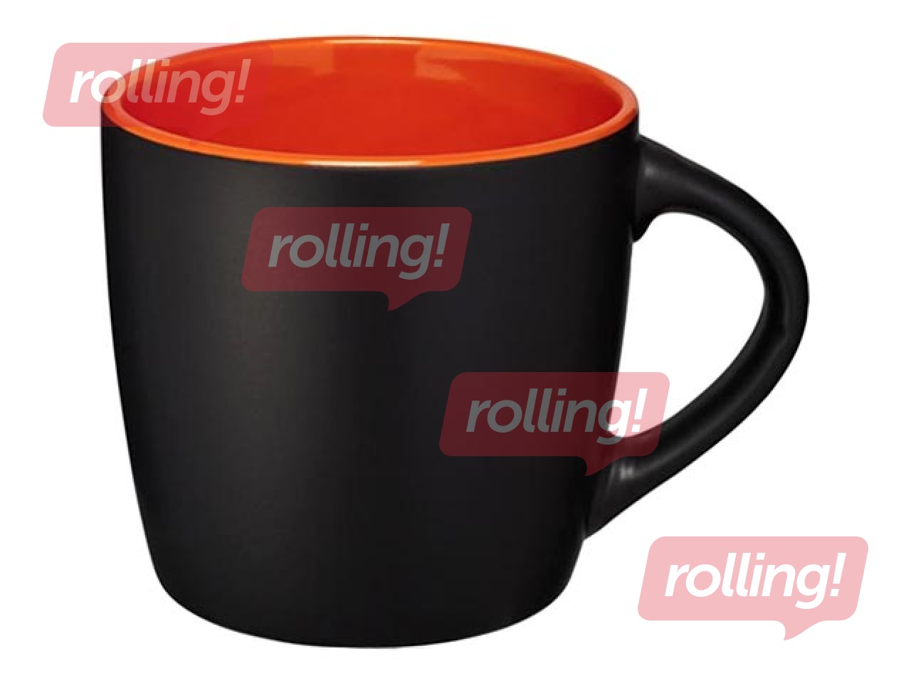 SALE Keraamiline kruus Riviera, väljast mattmust, sisemus oranž, 340ml