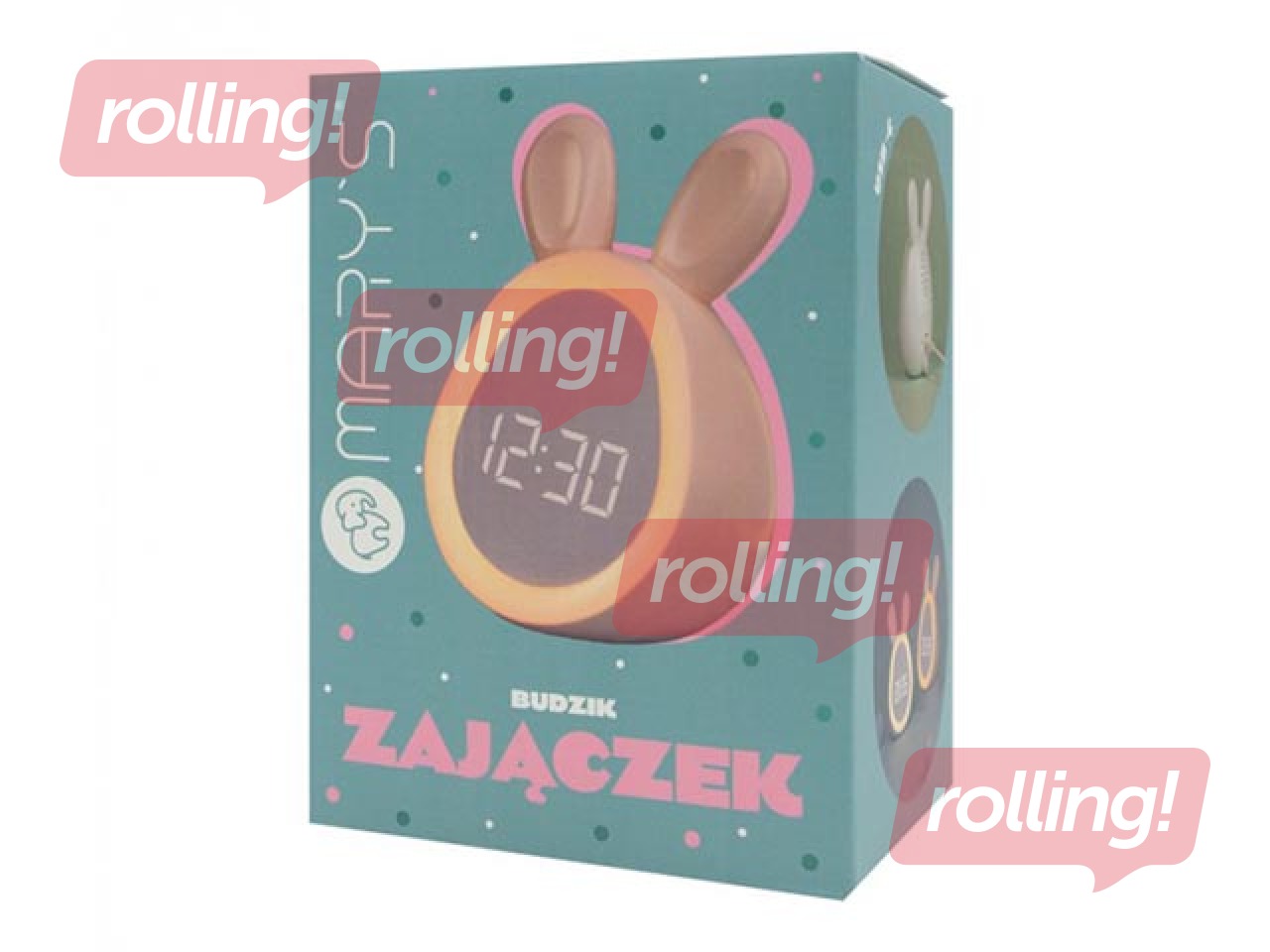 Alarm clock Mary's, rabbbit, pink, rechargeable