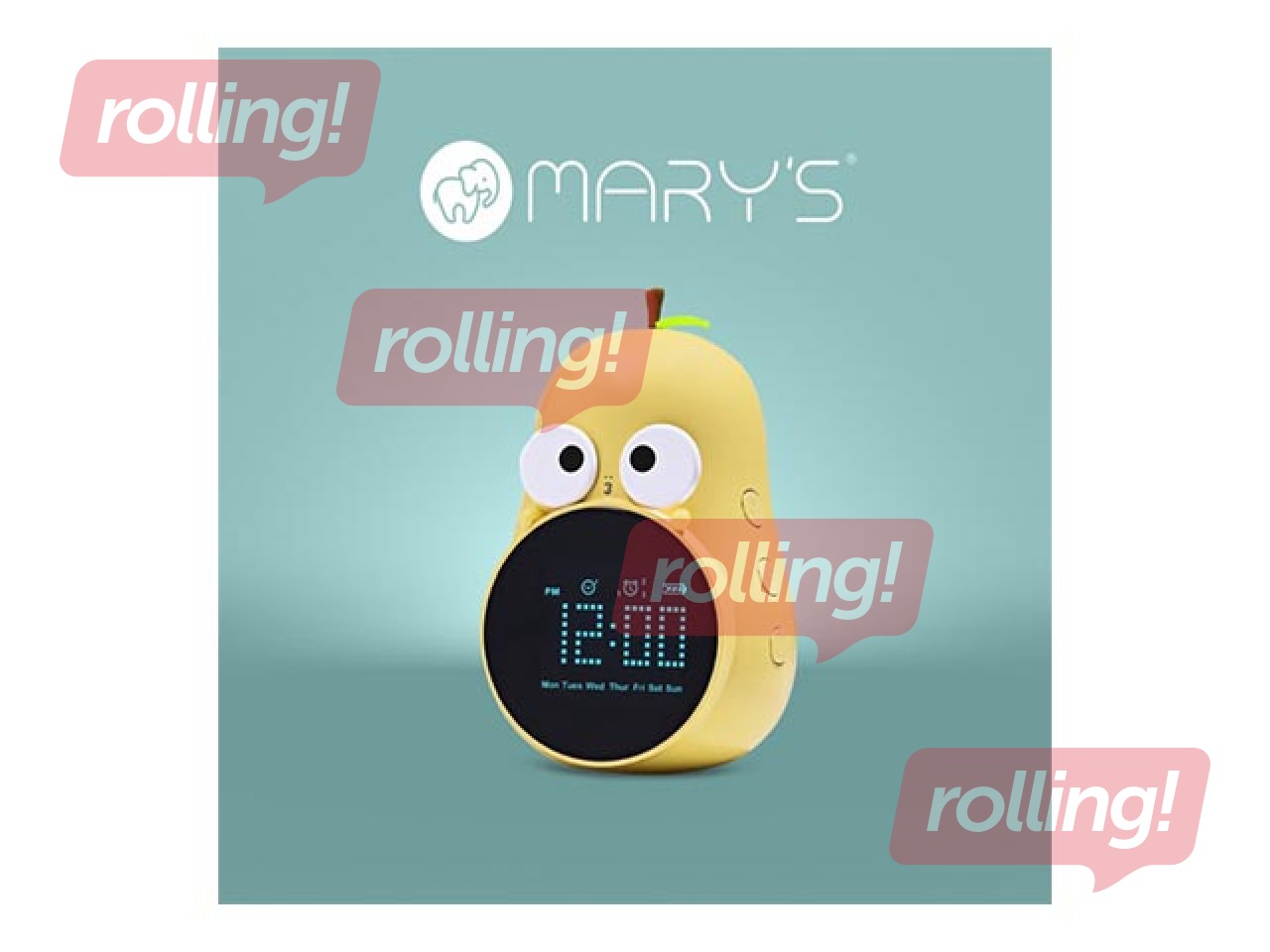 Alarm Clock Mary's, yellow pear, rechargeable