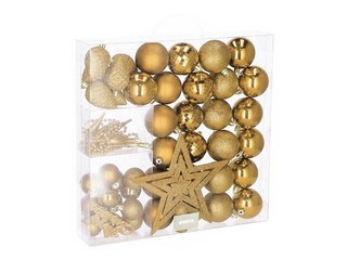 Christmas tree decorations Springos, gold, 51 pcs.
