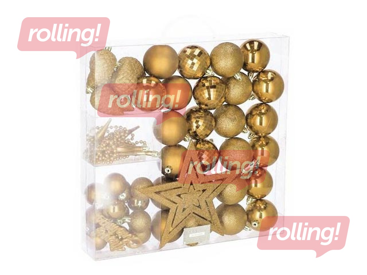 Jõulupuu kaunistused Springos, kuld, 51 tk.