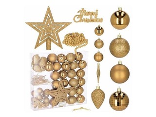 Jõulupuu kaunistused Springos, kuld, 51 tk.