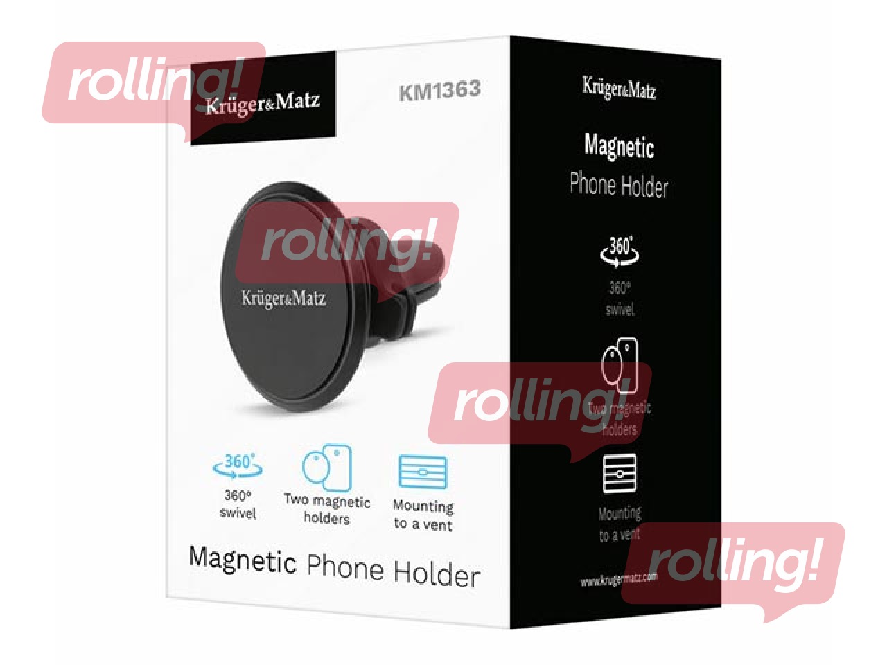 Telefona turētājs Kruger&Matz, magnētisks, stiprināms uz ventilācijas režģa