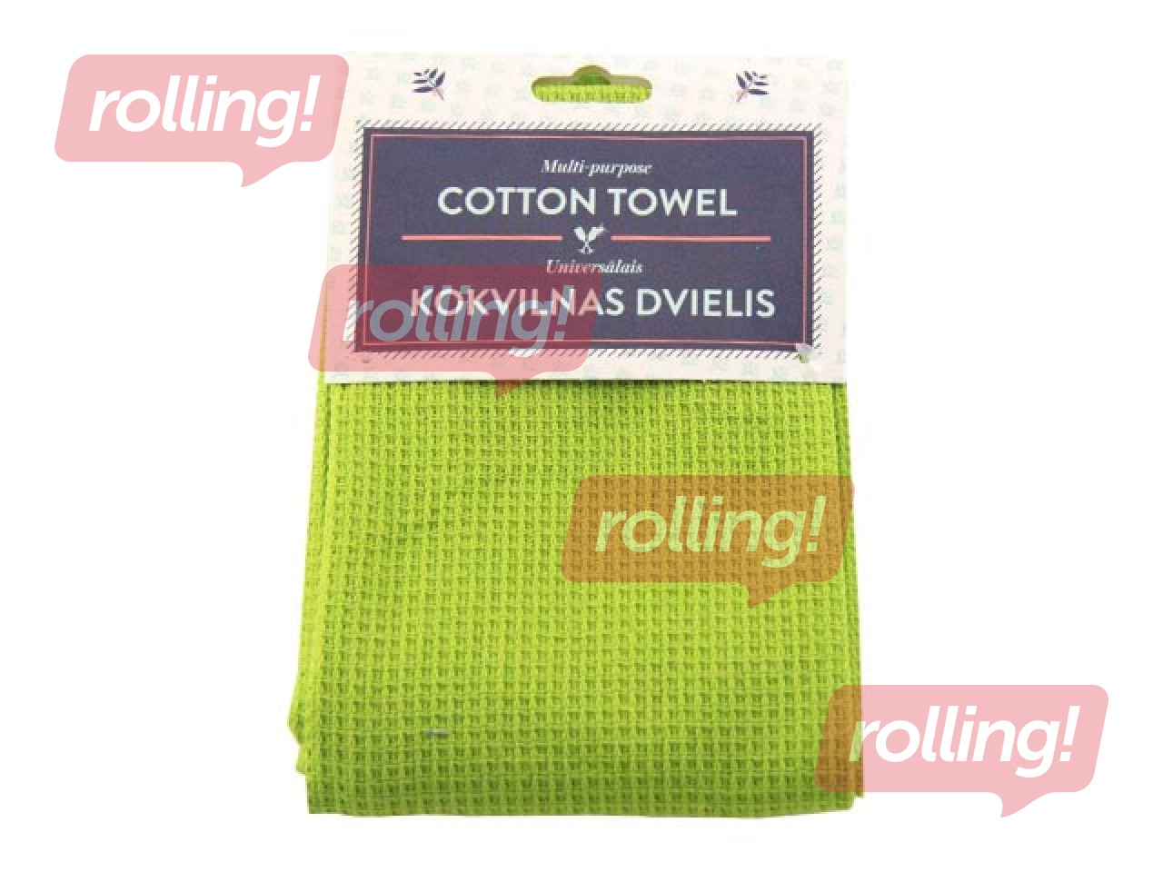 Köögi rätik, puuvillane, roheline, 50x70cm