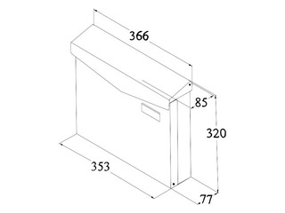 Postkast Haushalt, 35.3x7.7x32cm