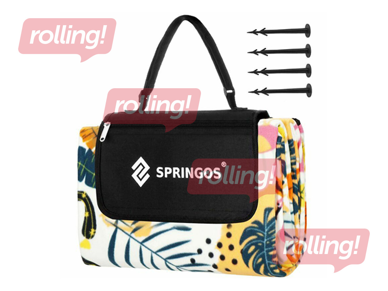 Pikniku ja rannatekk, kokkupandav, 200x200cm