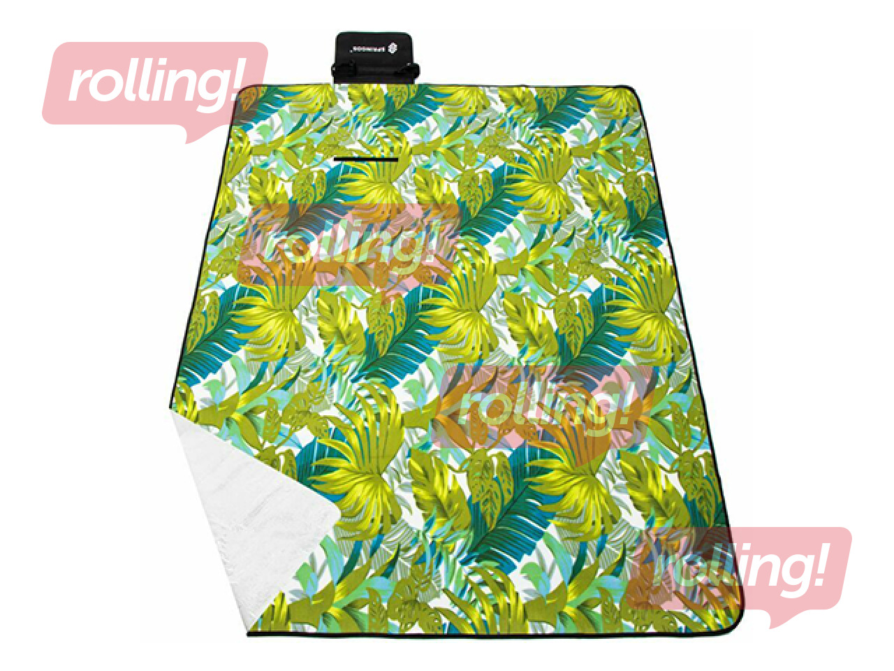 Piknika un pludmales sega, salokāma, zaļos toņos, 200x200cm