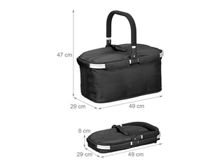 Piknika grozs TORO, ar rokturi un vāku, 49x29x28cm