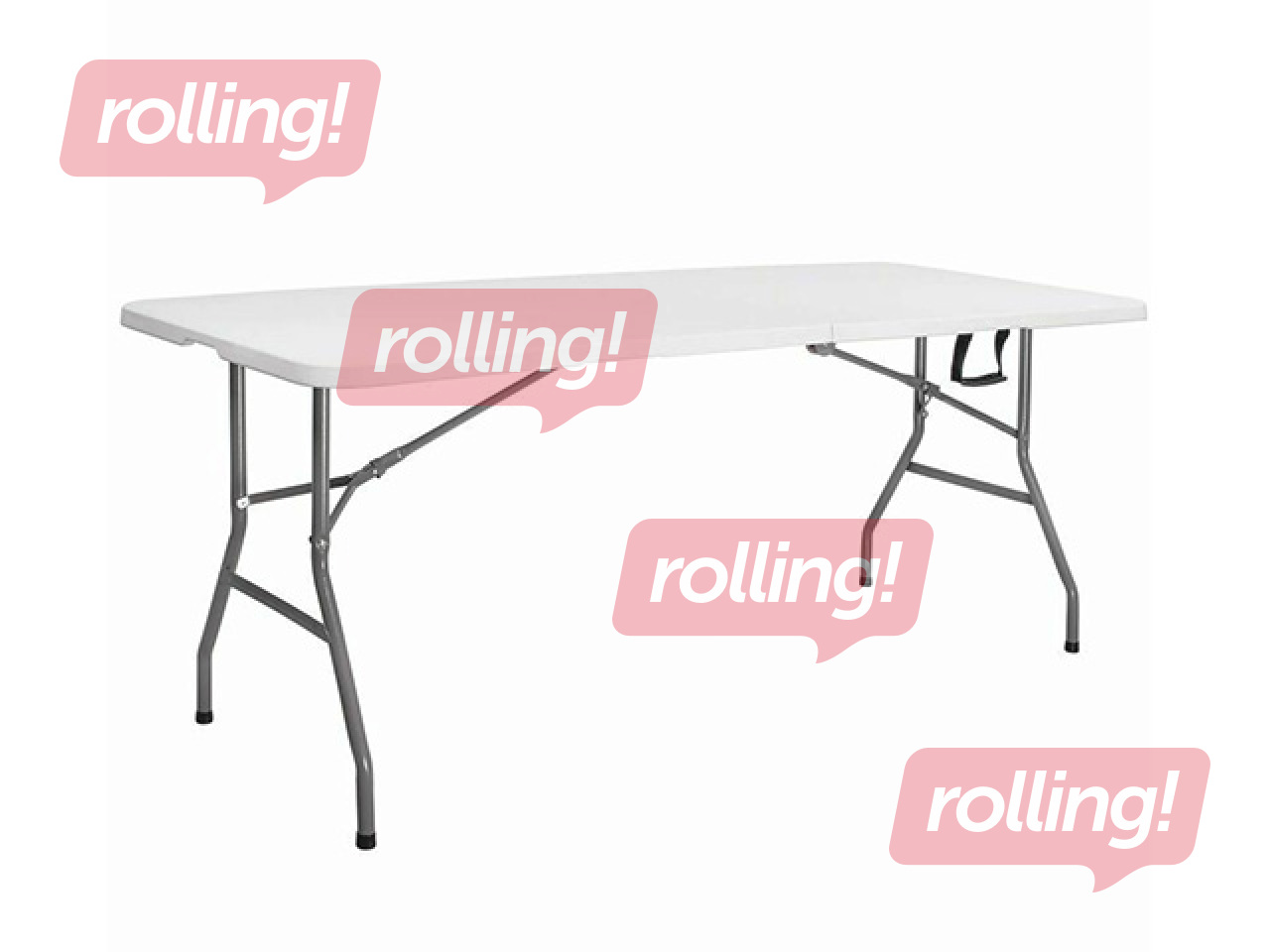 Складной стол Springos, белый, 180x74x74см
