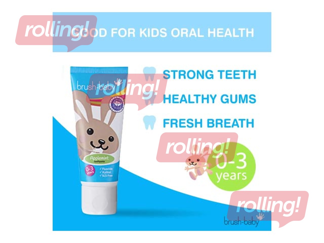 Детская зубная паста Brush-baby, Applemint, 0–3 года, 50мл