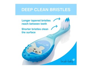 Zobu birste Flossbrush Brush-baby, 0-3 gadi, dubultpaka