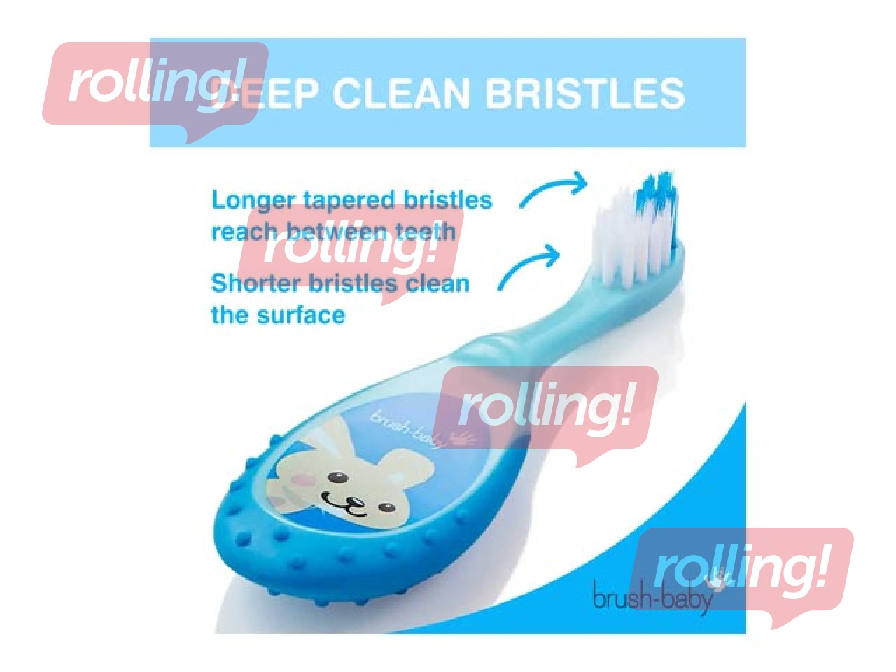 Zobu birste Flossbrush Brush-baby, 0-3 gadi, dubultpaka