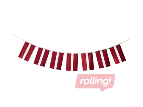 Latvian Flag Garland, 15x25 cm, 5 m (20 flags)