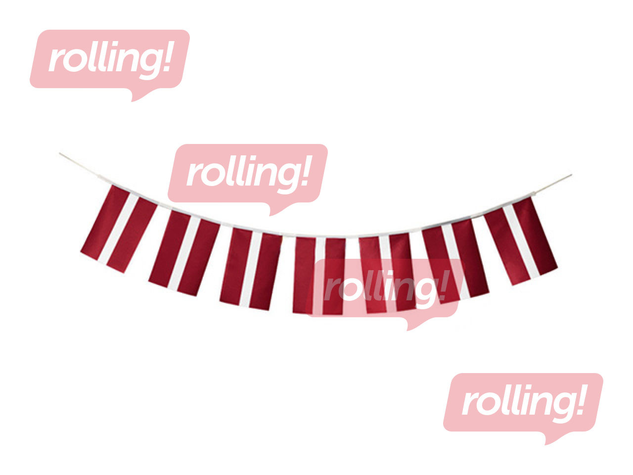 Latvian Flag Garland, 15x25 cm, 5 m (20 flags)