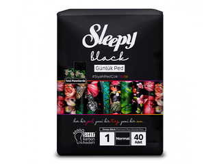 Ежедневные прокладки Sleepy, Black, Normal, 40 шт.