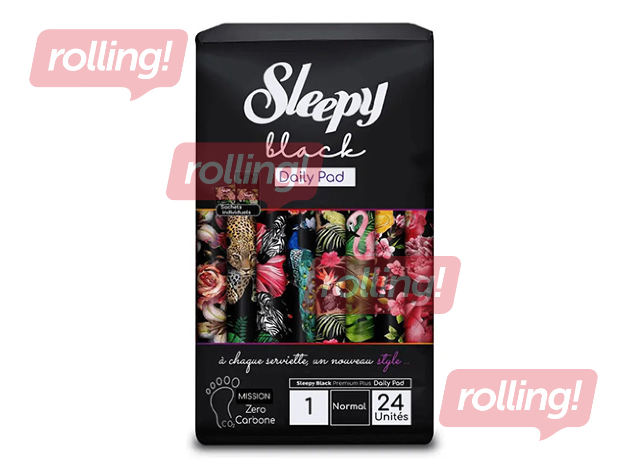 Sanitary pads Sleepy, black, normal, 24 pcs.
