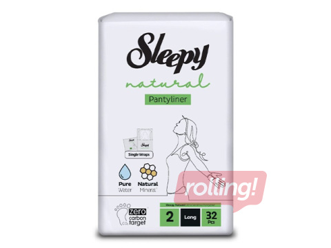 Daily liners Sleepy, Natural, Long, 32 pcs