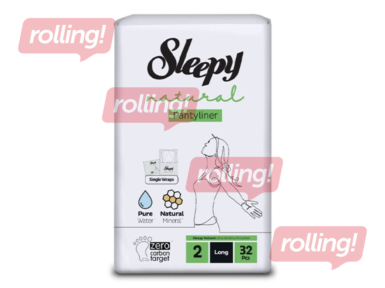 Igapäevased pesukaitsmed Sleepy, Natural, Long, 32 tk