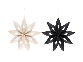 Decoration Winteria, Felt Star, White or Black, Ø50cm