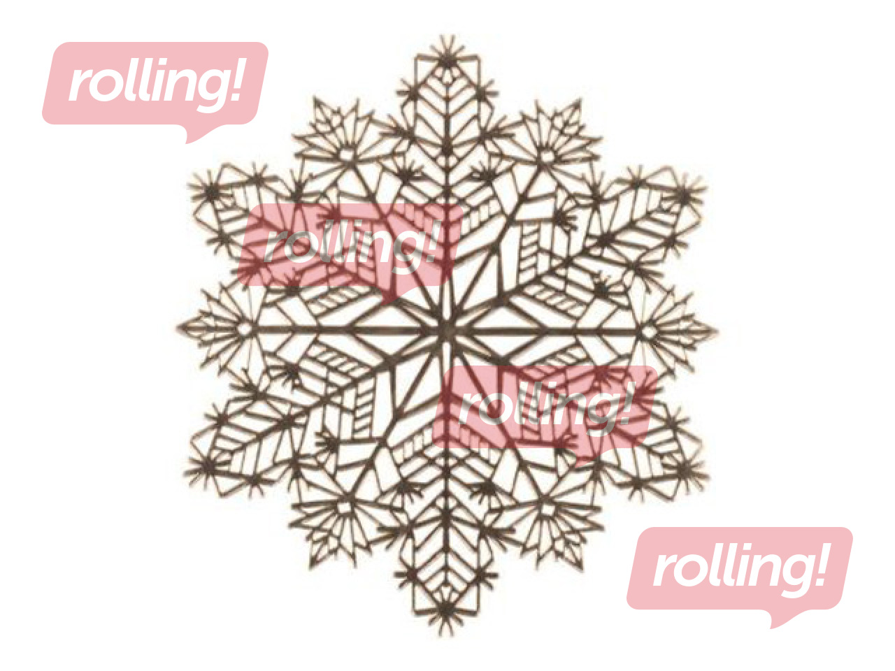 Galda paliktnis Winteria, zelta sniegpārsla, Ø38cm
