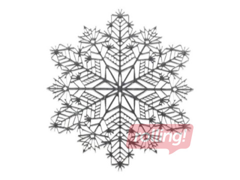 Салфетка для стола Winteria, серебряная снежинка, Ø38см