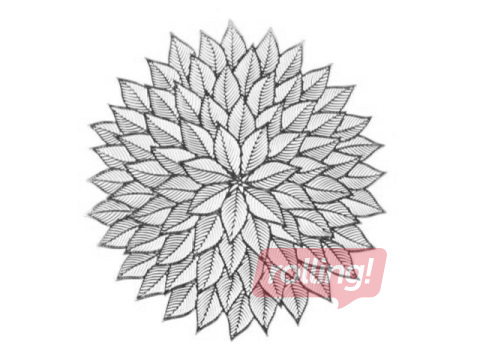 Салфетка для стола Winteria, серебряный цветок, Ø38см