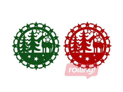 Jõululauaalus, vildist, roheline või punane, Ø33cm