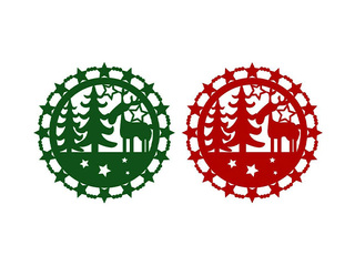 Jõululauaalus, vildist, roheline või punane, Ø33cm