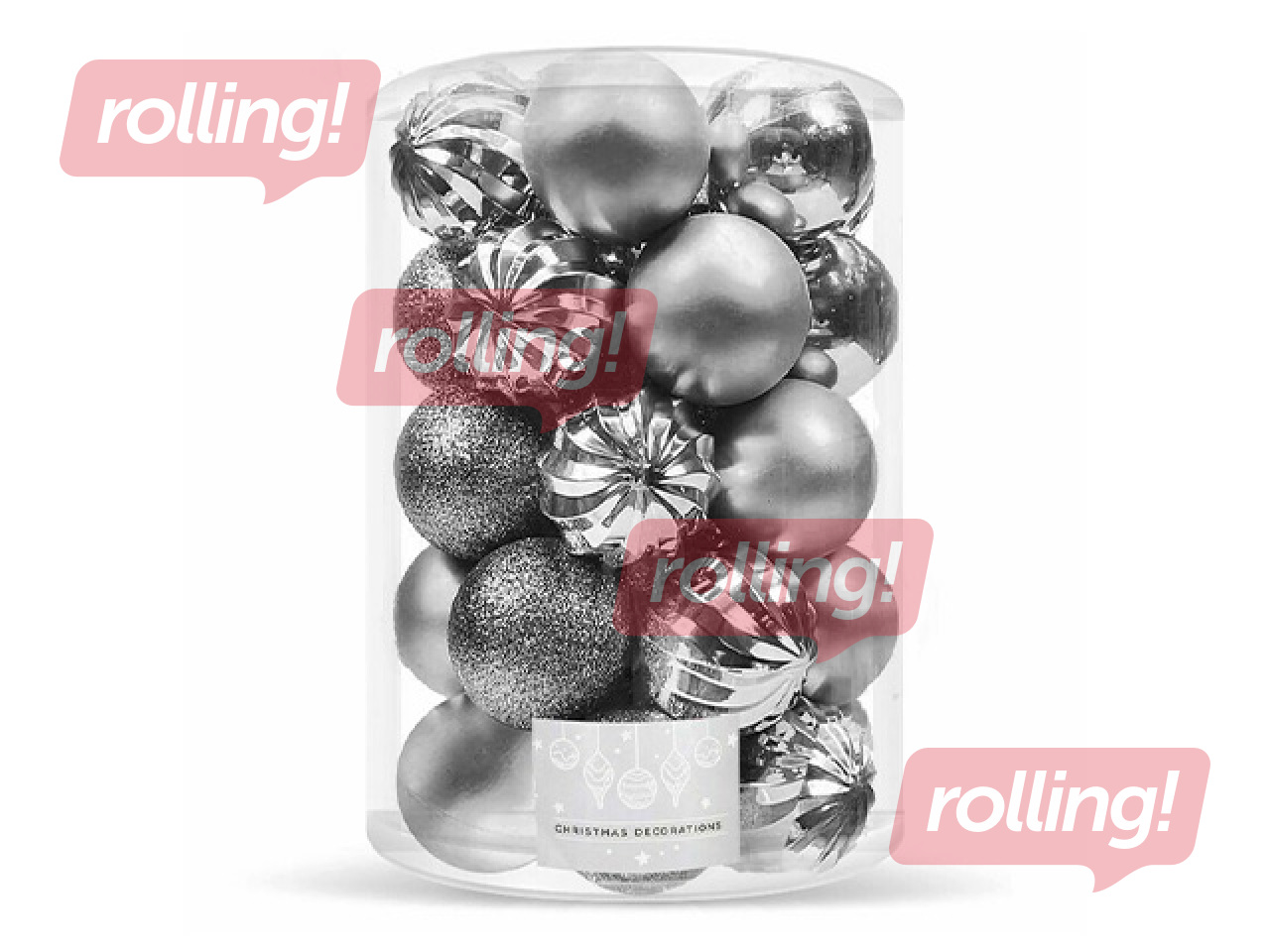 Jõulupuu kaunistused Springos, pallid, hõbedased, 20 tk (+/- 1 tk)