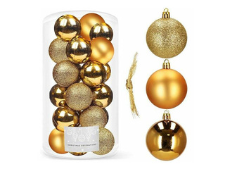 Christmas Tree Ornaments Springos, Balls, Gold, 20 pcs