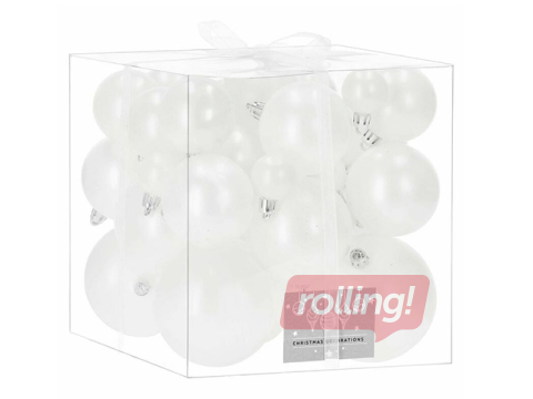 Jõulupuu kaunistused Springos, pallid, valged, 37 tk