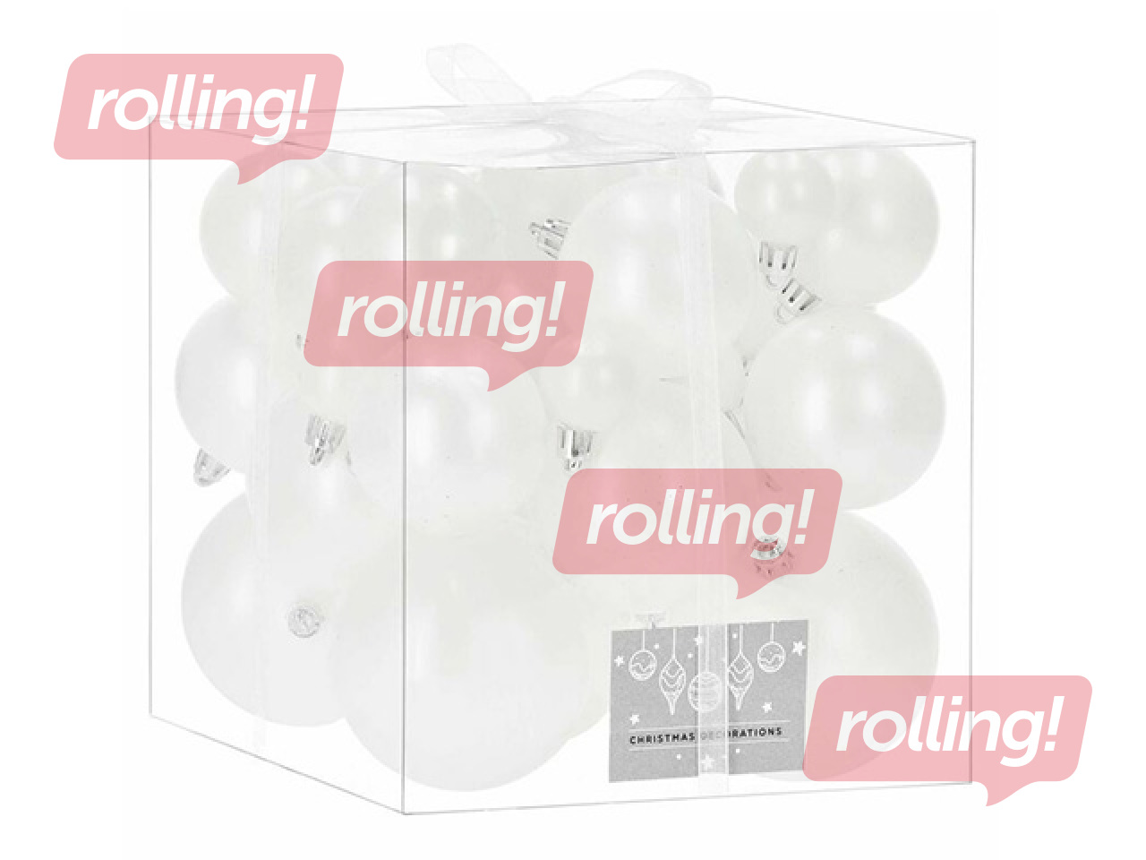 Jõulupuu kaunistused Springos, pallid, valged, 37 tk