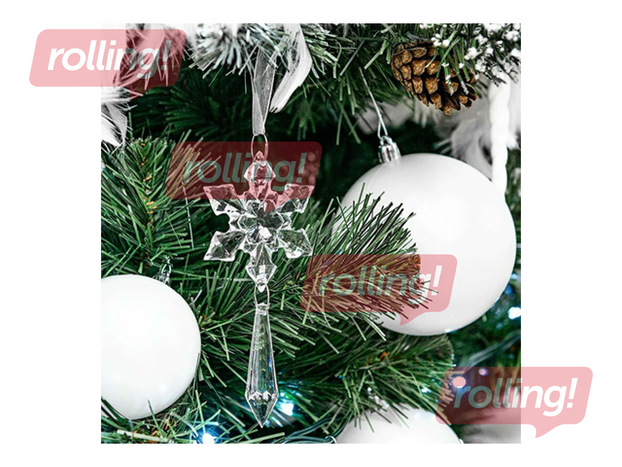 Jõulupuu kaunistused Springos, pallid, valged, 37 tk