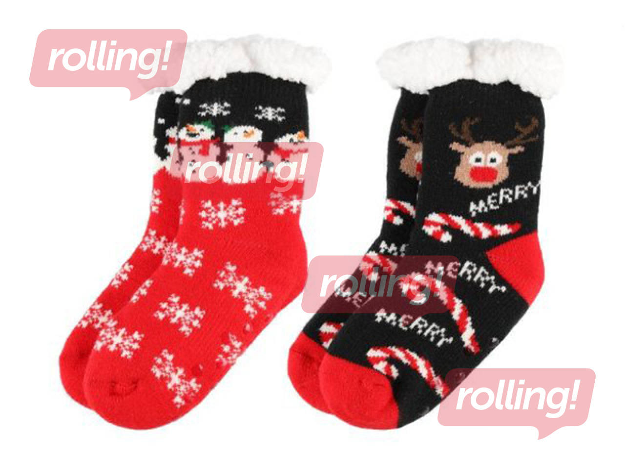 Laste sokid Winteria, jõulud, 2 mustrit, 16cm